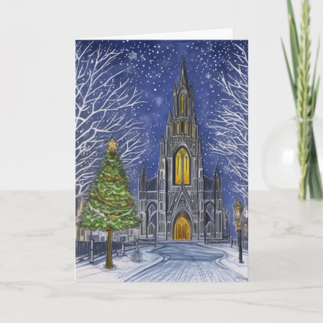 Tarjeta Festiva Iglesia de los navidades (Anverso)