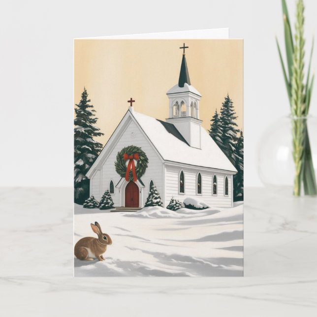 Tarjeta Festiva Iglesia de los navidades (Anverso)