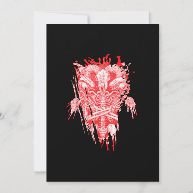 Tarjeta Festiva Iglesia De Satanás Regalo Todo Salto De Cabra Sata (Anverso)