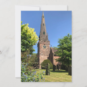 Tarjeta Festiva Iglesia de St Benedict Biscop Wombourne Staffordsh