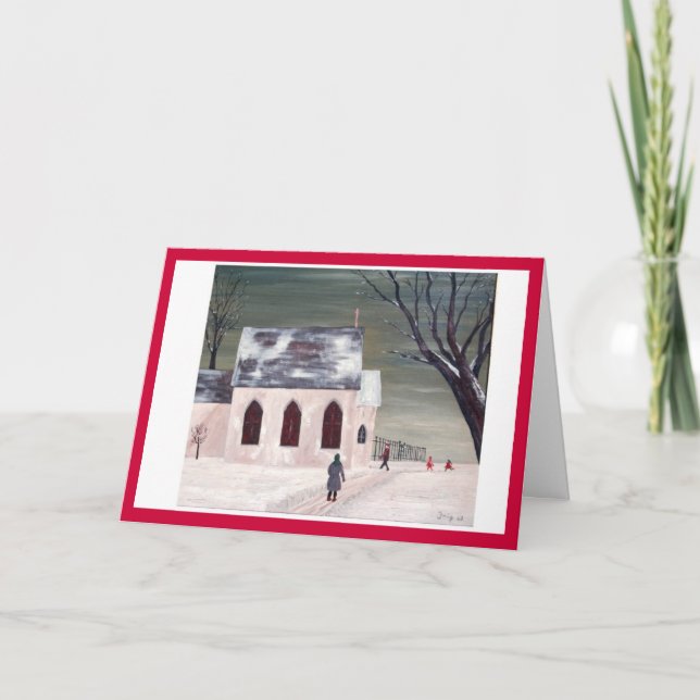 Tarjeta Festiva Iglesia del invierno de Frip (Anverso)