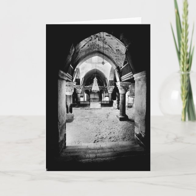 Tarjeta Festiva Iglesia del Sepulcher santo en Jerusalén (Anverso)