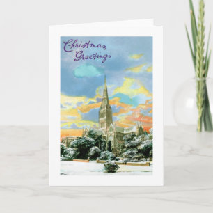 Tarjeta Festiva Iglesia en la nieve