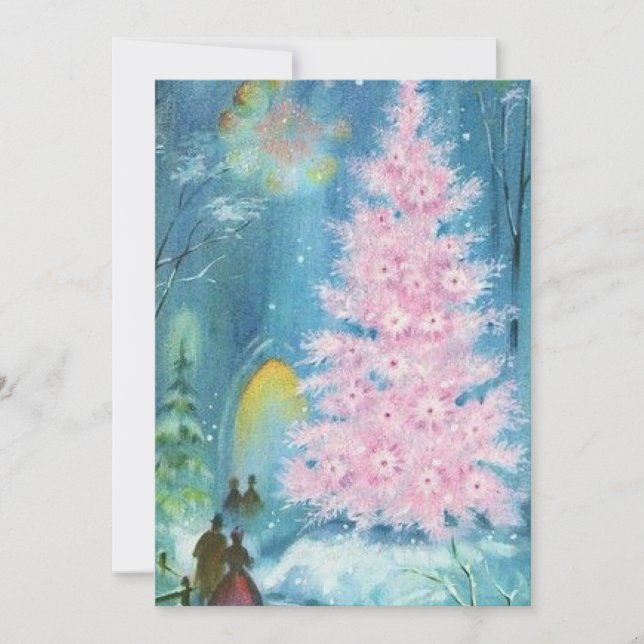 Tarjeta Festiva Iglesia navideña vintage (Anverso)