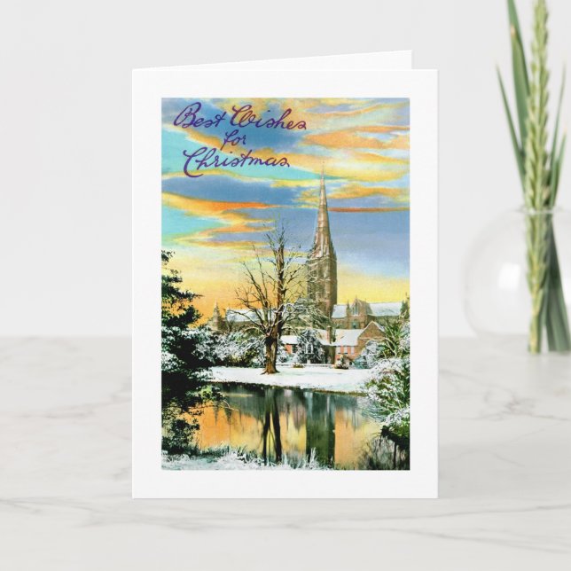 Tarjeta Festiva Iglesia y reflejos (Anverso)