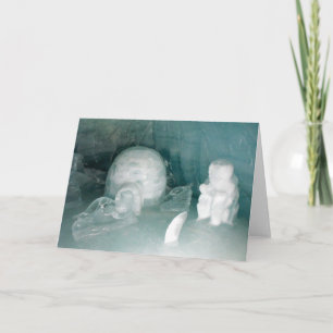 Tarjeta Festiva Iglú y esquimal en hielo
