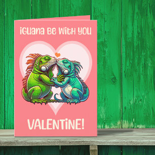 Tarjeta Festiva Iguana Esté Contigo Cute San Valentín Divertido