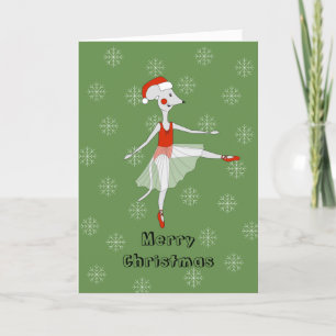 Tarjeta Festiva illusima Ballerina Mouse Navidades Snowflakes