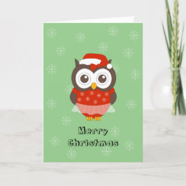 Tarjeta Festiva illusima Ballerina Owl Navidades Snowflakes Green