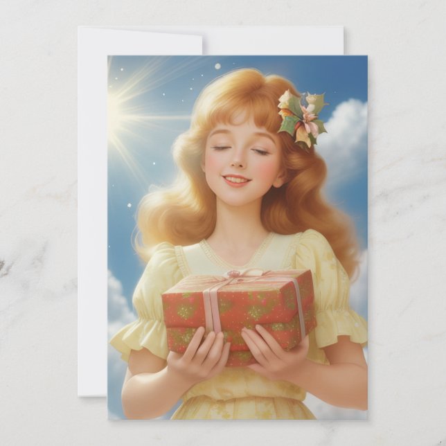 Tarjeta Festiva Illustration rétro de Noël (Anverso)