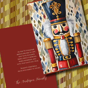 Tarjeta Festiva Ilustracion acuarela de Navidades de Nutcracker