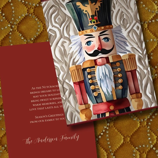 Tarjeta Festiva Ilustracion acuarela de Navidades de Nutcracker (Subido por el creador)