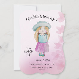 Tarjeta Festiva Ilustracion acuático Cute Doll