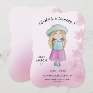 Tarjeta Festiva Ilustracion acuático Cute Doll
