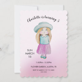 Tarjeta Festiva Ilustracion acuático Cute Doll