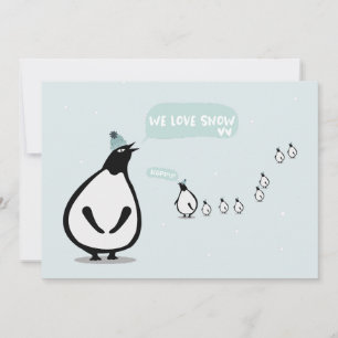 Tarjeta Festiva Ilustración Amamos la Nieve