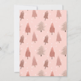 Tarjeta Festiva Ilustracion arbóreo de color acuático rosa