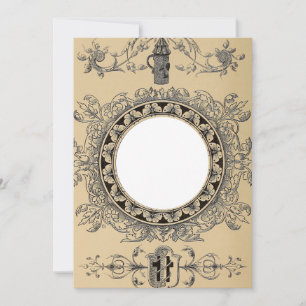 Tarjeta Festiva Ilustracion barroco del fotograma antiguo de los a