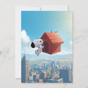 Tarjeta Festiva Ilustración Cómica de la Ciudad Flotante del Beagl