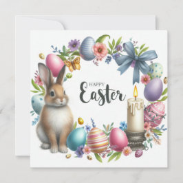 Tarjeta Festiva Ilustracion conejo de Pascua
