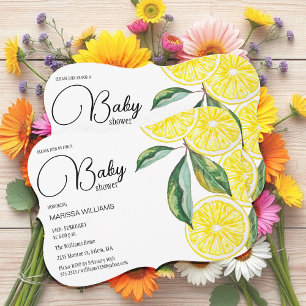 Tarjeta Festiva Ilustracion de acuarela de limón Slices