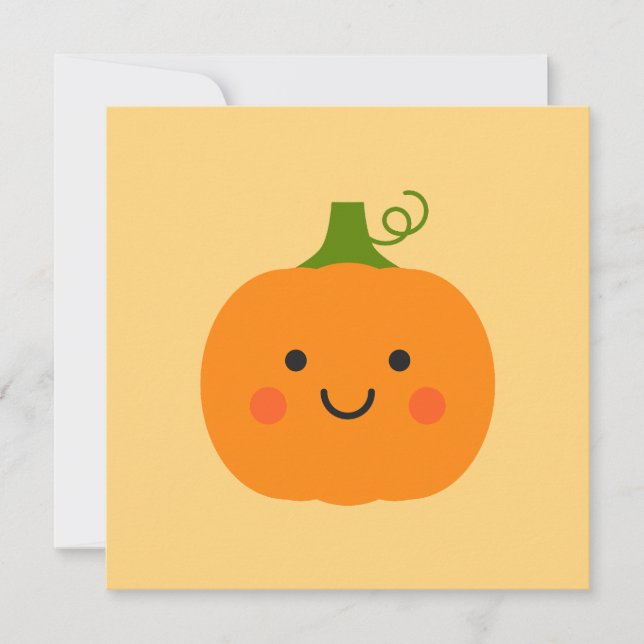Tarjeta Festiva Ilustracion de calabaza sonriente (Anverso)