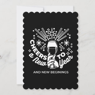 Tarjeta Festiva Ilustración de copa de vino para celebrar nuevos c