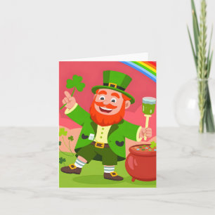 Tarjeta Festiva Ilustración de duende del día de San Patricio
