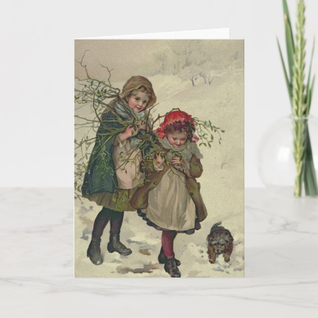 Tarjeta Festiva Ilustracion de Fairy Árbol de Navidad, pub. 1886 (Anverso)