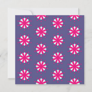Tarjeta Festiva Ilustracion de formas florales púrpura y rosa