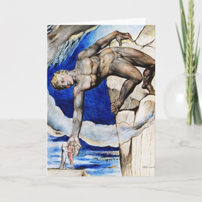 Tarjeta Festiva Ilustracion de Guillermo Blake: La comedia divina (Anverso)