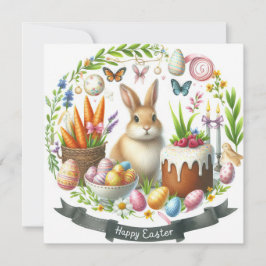 Tarjeta Festiva Ilustracion de Huevos de Abundantes de Pascua