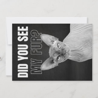 Tarjeta Festiva Ilustración de humor de gato Sphynx sarcástico pel