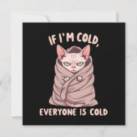 Ilustración de humor frío de gato Sphynx gruñón