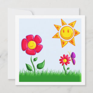 Tarjeta Festiva Ilustracion de jardín