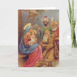 Tarjeta Festiva Ilustracion de Jesús de la natividad del vintage