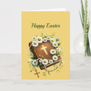 Tarjeta Festiva Ilustracion de la Cruz del Libro de Pascua