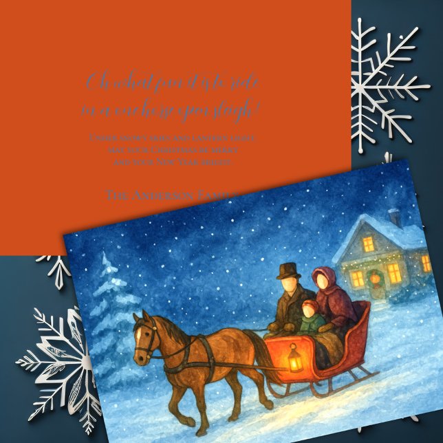 Tarjeta Festiva Ilustracion de la familia de un caballo abierto en (Subido por el creador)