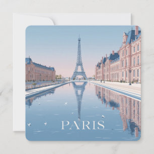 Tarjeta Festiva ilustración de la torre eiffel en parís