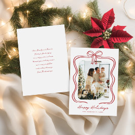 Tarjeta Festiva Ilustración de lazo rojo Fotografía