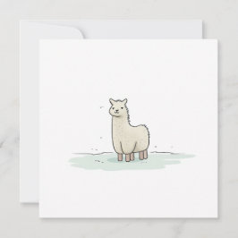 Tarjeta Festiva Ilustracion de Llama Cute - Adorable y Llama Calm