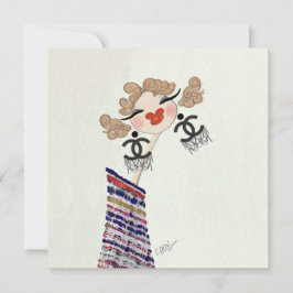 Tarjeta Festiva Ilustración de moda Charlotte está feliz