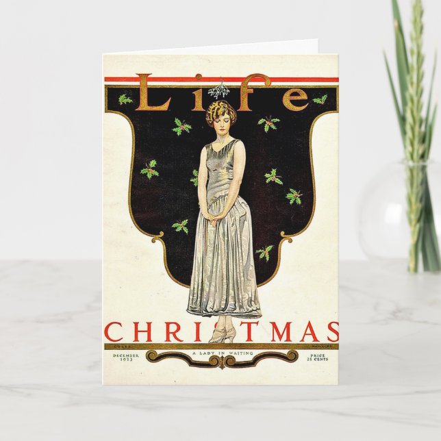 Tarjeta Festiva Ilustracion de Navidades de diciembre de 1923 por  (Anverso)