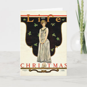 Tarjeta Festiva Ilustracion de Navidades de diciembre de 1923 por 