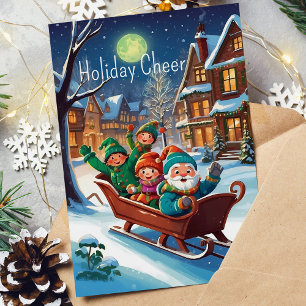 Tarjeta Festiva Ilustracion de Navidades de los capataces de Santa