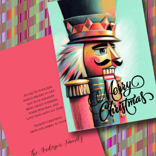Tarjeta Festiva Ilustracion de Navidades de Nutcracker Aqua