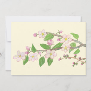 Tarjeta Festiva Ilustración de rama de manzano en flor
