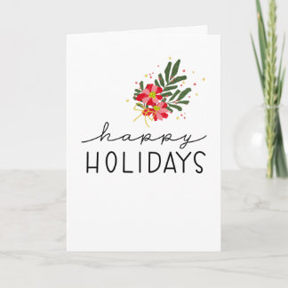 Tarjeta Festiva Ilustración de ramo de poinsettia dibujada a mano