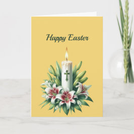 Tarjeta Festiva Ilustracion de Velas de la Cruz de Pascua