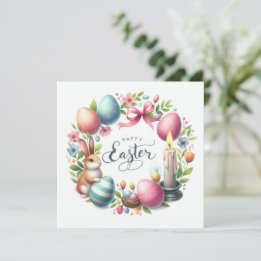Tarjeta Festiva Ilustracion de Velas de Pascua